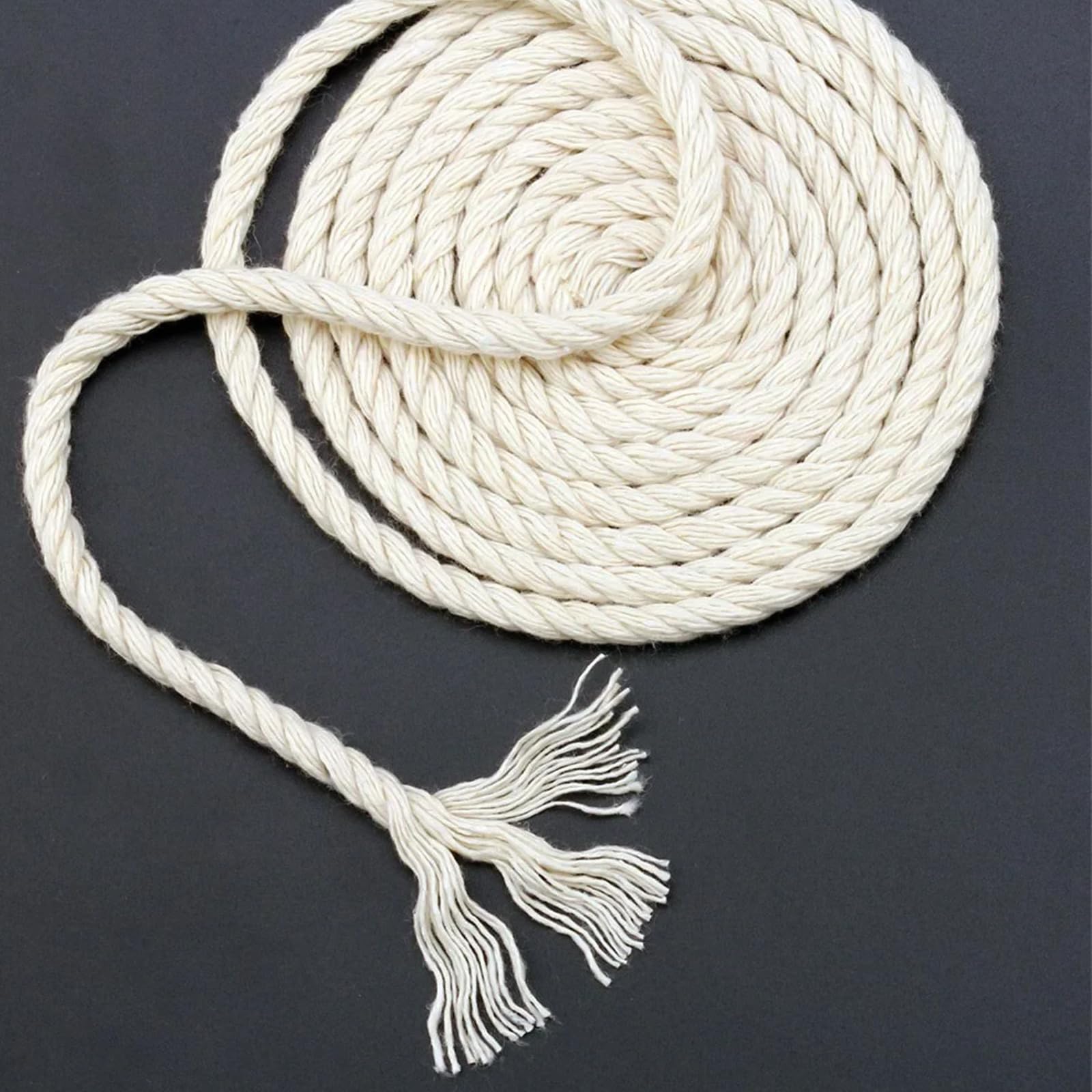 MANCHAP 4 rollos de cordón de macramé blanco de 5 mm, cuerda de algodón de 100 m para manualidades, tejer, decoración
