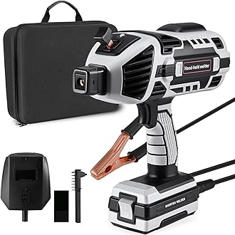 Upgraded Welding Machine, 220V Handheld Welder with IGBT Inverter 6 Variable Current Adjustment,20-120Amp Adjustable Output Current,Suitable for 3/32″- 1/8″ (2.5-3.2mm) Welding rods (Grey)