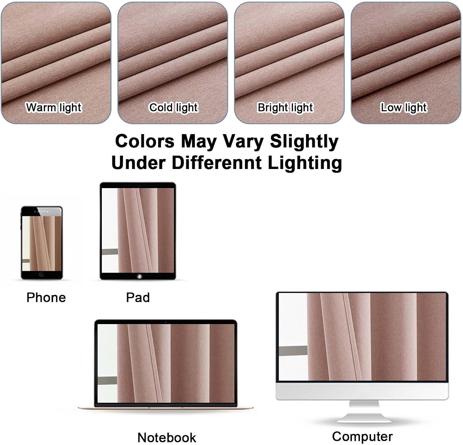 OWENIE Blackout Curtains 84 Inches Long 2 Panels for Bedroom Living Room, Thermal Insulated Grommet Top Drapes, Soundproof Energy Saving Room Darkening Panels, 50" W x 84" L, Blush Pink