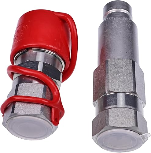 Miniatura 5 de 7246777 7246790 Kit de acoplador de cara plana macho y hembra compatible con Bobcat 542 653 751 853 963 B100 B200 B250 BL275 319 320 334 418 425 428