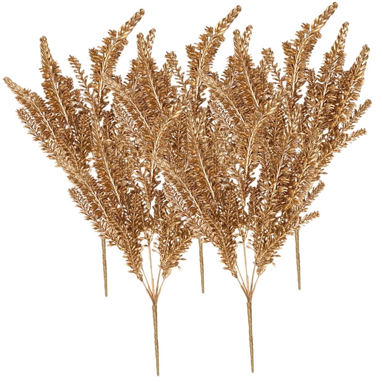 ARTIBETTER 5pcs Artificial Plastic Wheat Ear Bouquets, Golden Wheat Stalks Simulation Flowers for Wedding Decorations and Home Party Centerpieces