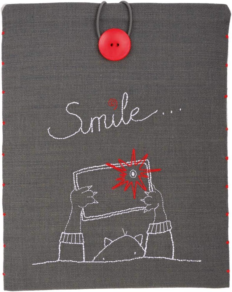 Vervaco Smile iPad Cover Stamped Embroidery Kit, 8.25" x 10.25"