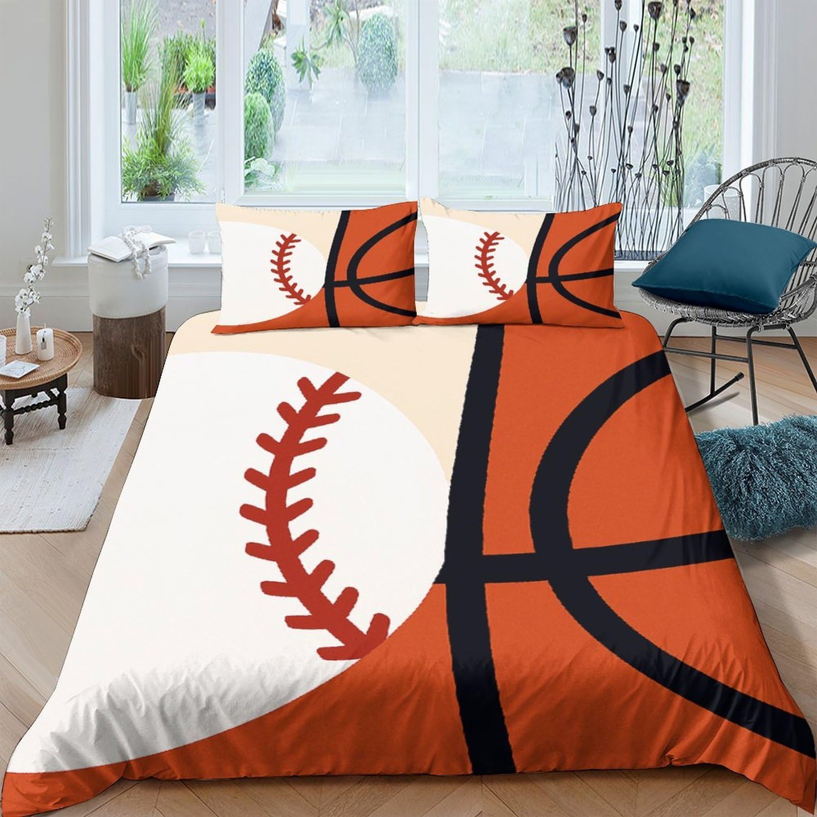 Ctjqhvkz Style-7 3D Printed Basketball Pattern Fitted Sheet Microfiber Soft Sports Baseball Mattress Cover For Bedroom Dorm Rental Decor Single（135X200cm）