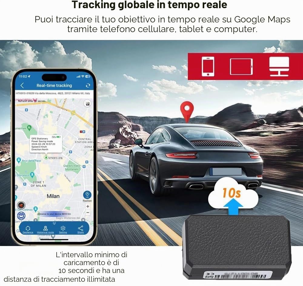 TKMARS 4G Mini Localizzatore GPS Anti-smarrimento in Tempo Reale Adatto a Bambini, Portafogli, Oggetti di Valore TK901