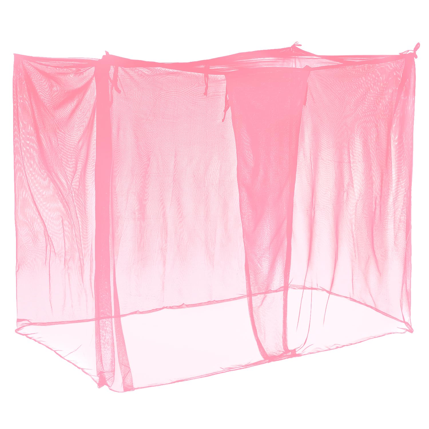 Dianhengmi 4 Corners Pink Rectangular Mosquito Net for Bed Mosquiteros para Camas Bed Netting Canopy Mosquito Mesh for Camping Outdoor Travel Dormitory Home Bedroom Decor L79 X W47 X H71 Inch