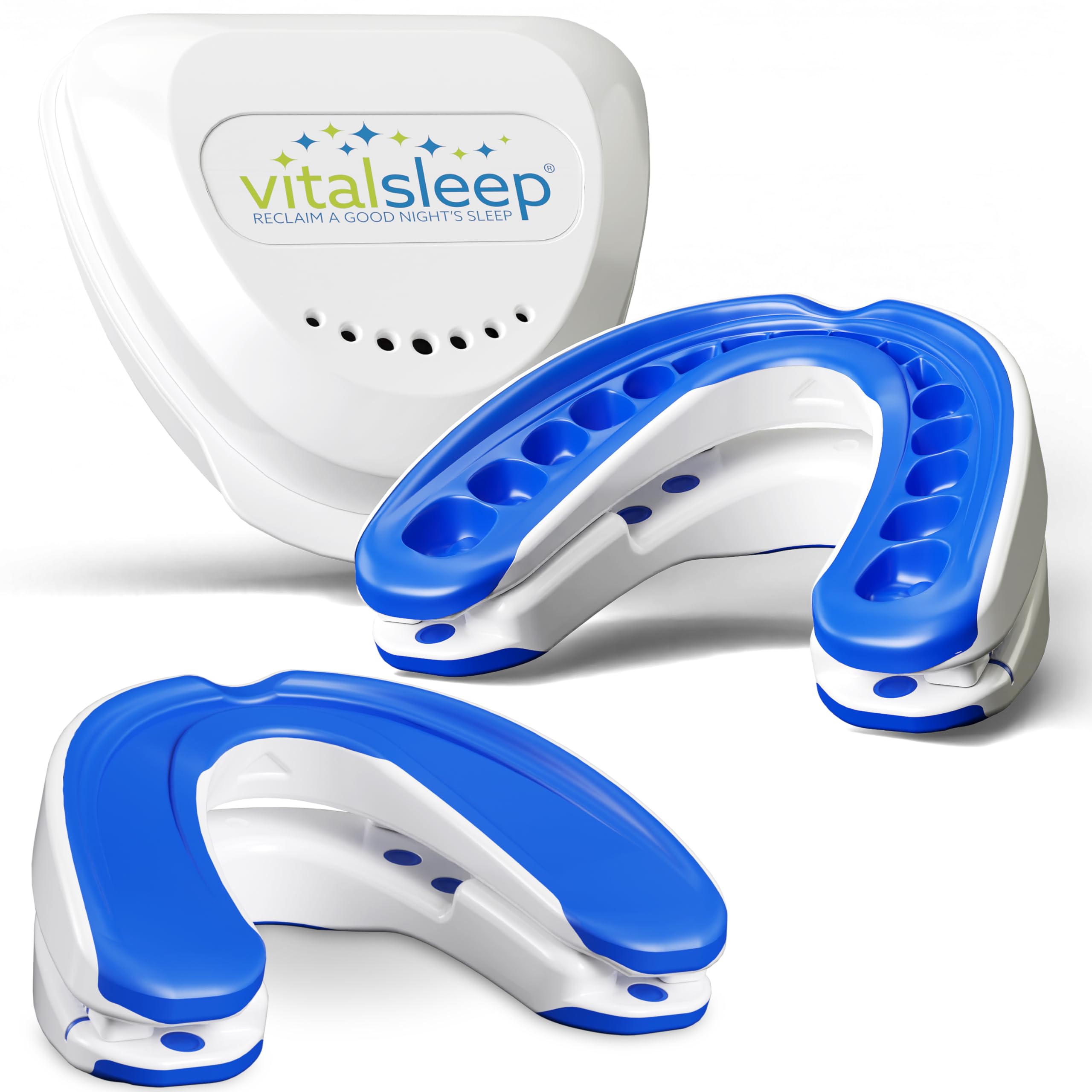 Vital Sleep Anti Snoring Mouthpiece for Men, Stop Snoring Mouth Guard, Adjustable Anti Snoring Device, USA Made & Cleared Device for Snoring