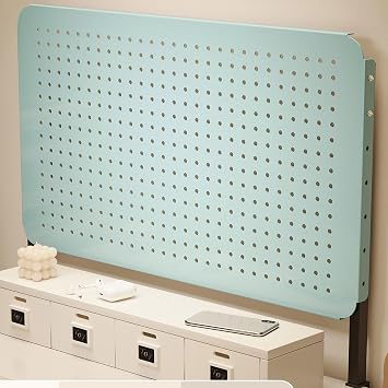 Clamp-on Desk Pegboard, Organizer for Office Gaming Home,pegboard Shelf,Multi-Function Computer Metal Peg BoardBlue,24" L*16" H60 * 40cm