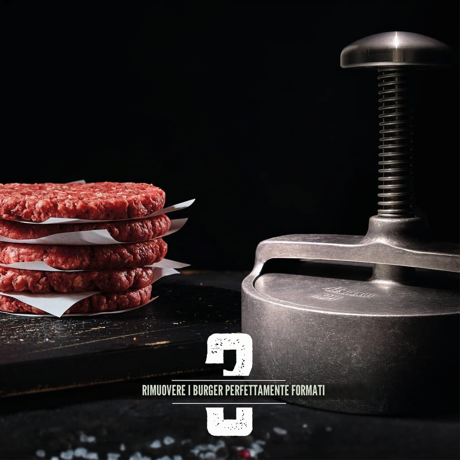 Pressa professionale XL per hamburger | rivestimento antiaderente | 4,9 pollici Hamburger Patty Maker | for perfect patties