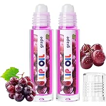 2Pcs Fruity Flavors Rolly Lip Gloss, Classic Roller-Ball Design, Hydrating and Moisturizing Lip Balm, Nourishing Shine, Natural Lip Care Fruit Lips Oils for Dry and Chapped Lips- GRAPE