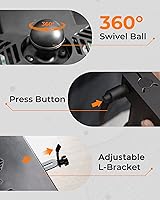 Vista 5 de MELIPRON Soporte para laptop de camión para automóviles, furgonetas, vehículos, soporte de computadora sin taladros con altura ajustable, giro