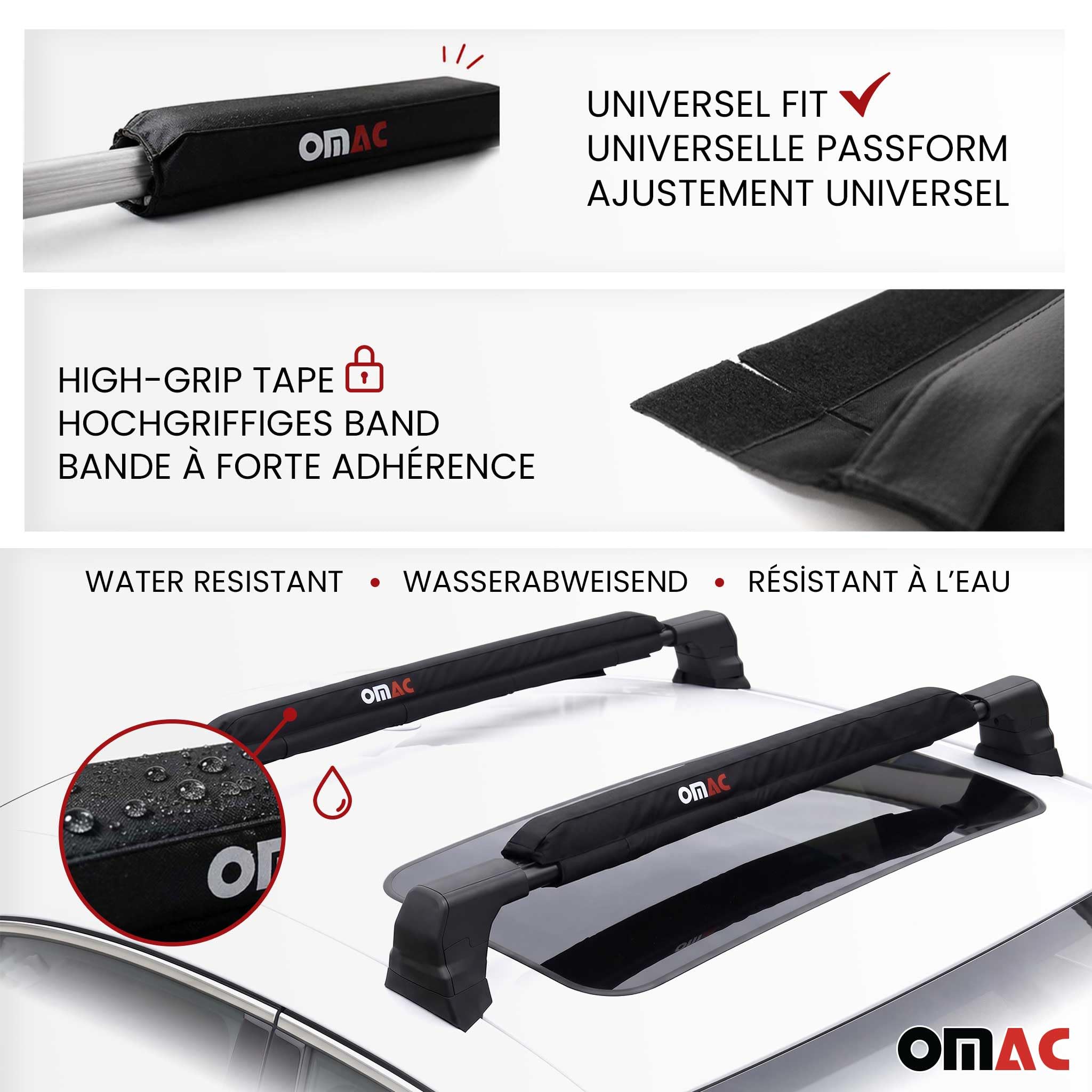 Dachträgerauflagen Surfbretträger Softdach Windsurf Pad Dachträger Kanu Kajak Snowboard | 2X Wassersportträger Transportsysteme Kanuhalter Kajakträger Surfhalterung Schutzträger
