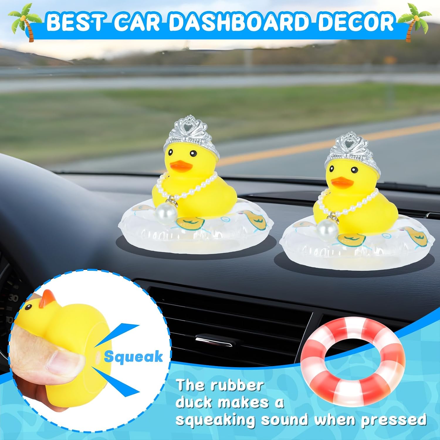 Beach Rubber Duck with Crown, Necklace, Swim Ring image 2