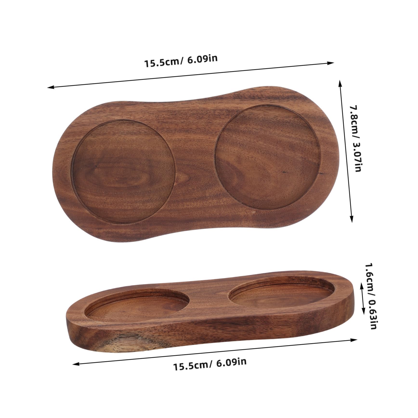 PRETYZOOM Pepper Shaker Grinder Wood Pedestal Anti-slip Tray Base Set for Kitchen Small Elegant