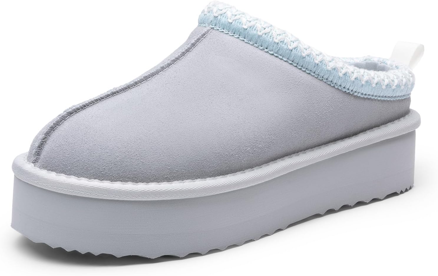 DREAM PAIRS Women's Platform Slippers Genuine Suede Slip-on Warm FuzzyEasy Autumn Winter Fluffy Comfy Furry Shoes for Outdoor Indoor