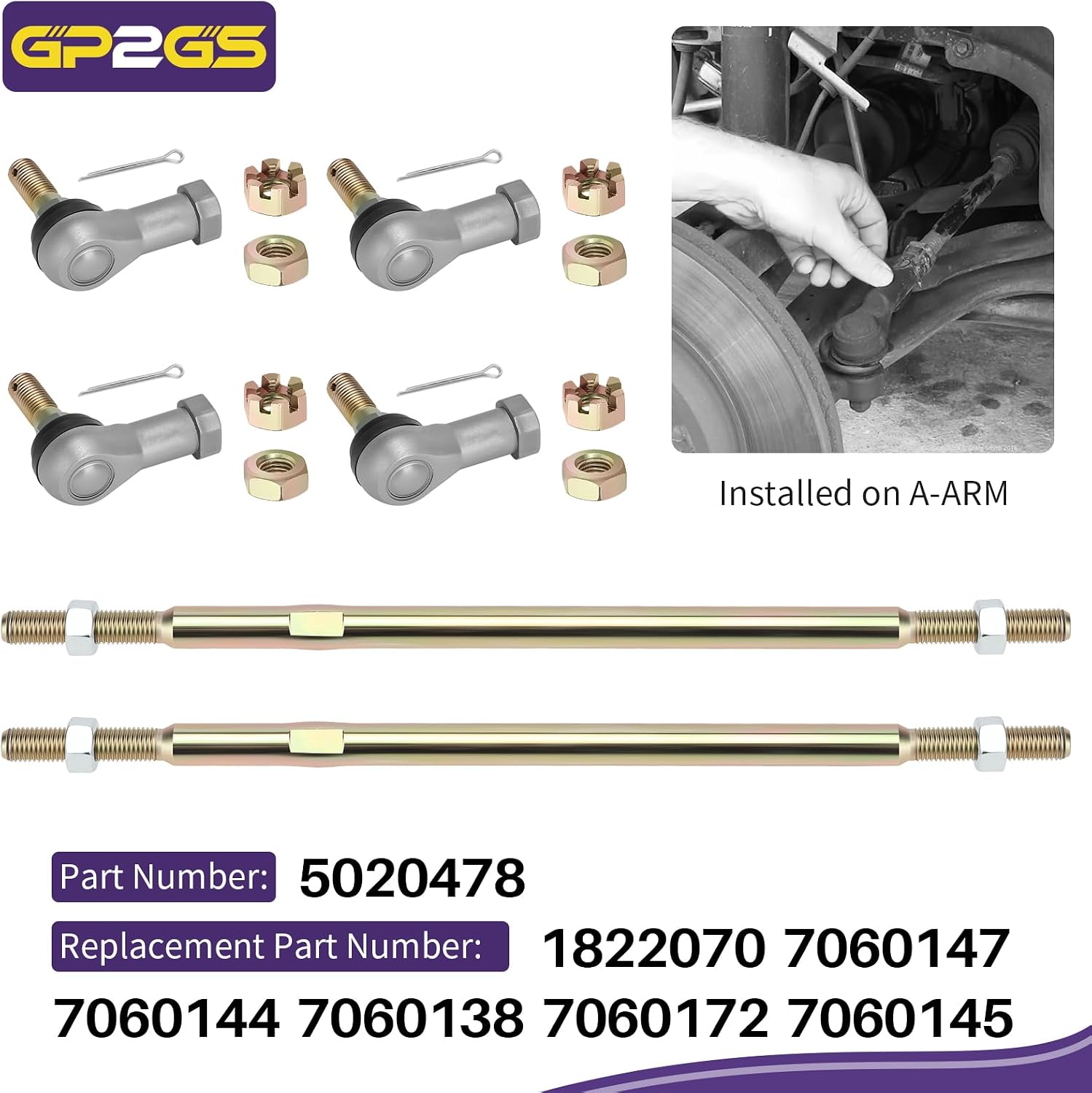 Tie Rod End Kit for Polaris Trail Blazer Big B-oss 250 88-94 5020478