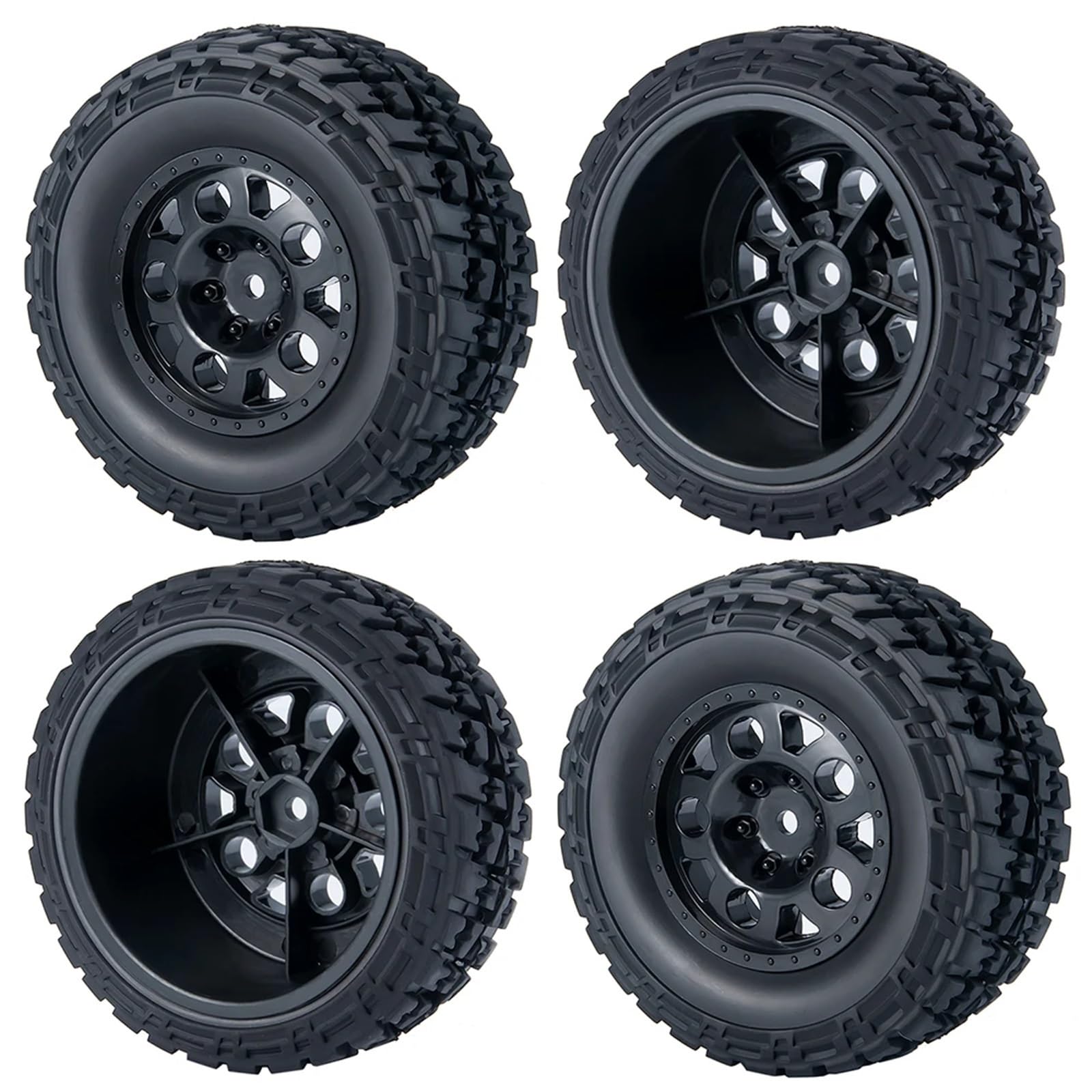 Compatible con Slash para VKAR 10SC RC, Piezas De Mejora De Coche, Llantas De Plástico con Neumáticos De Goma para Camión De Recorrido Corto 1/10 RC Neumáticos RC