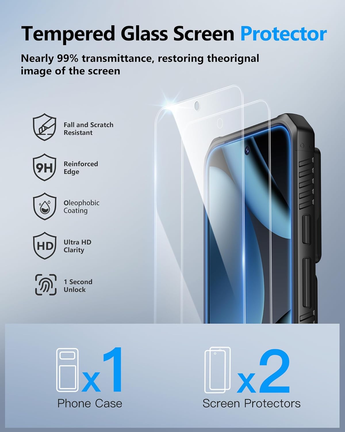 ATATOO for Google Pixel 10/10 Pro Case Wallet with HD Tempered Glass Screen Protector [2 Pack], Card Holder, Slide Camera Cover, Drop Protection, Hard Case for Google Pixel 10/10 Pro 6.3", Black