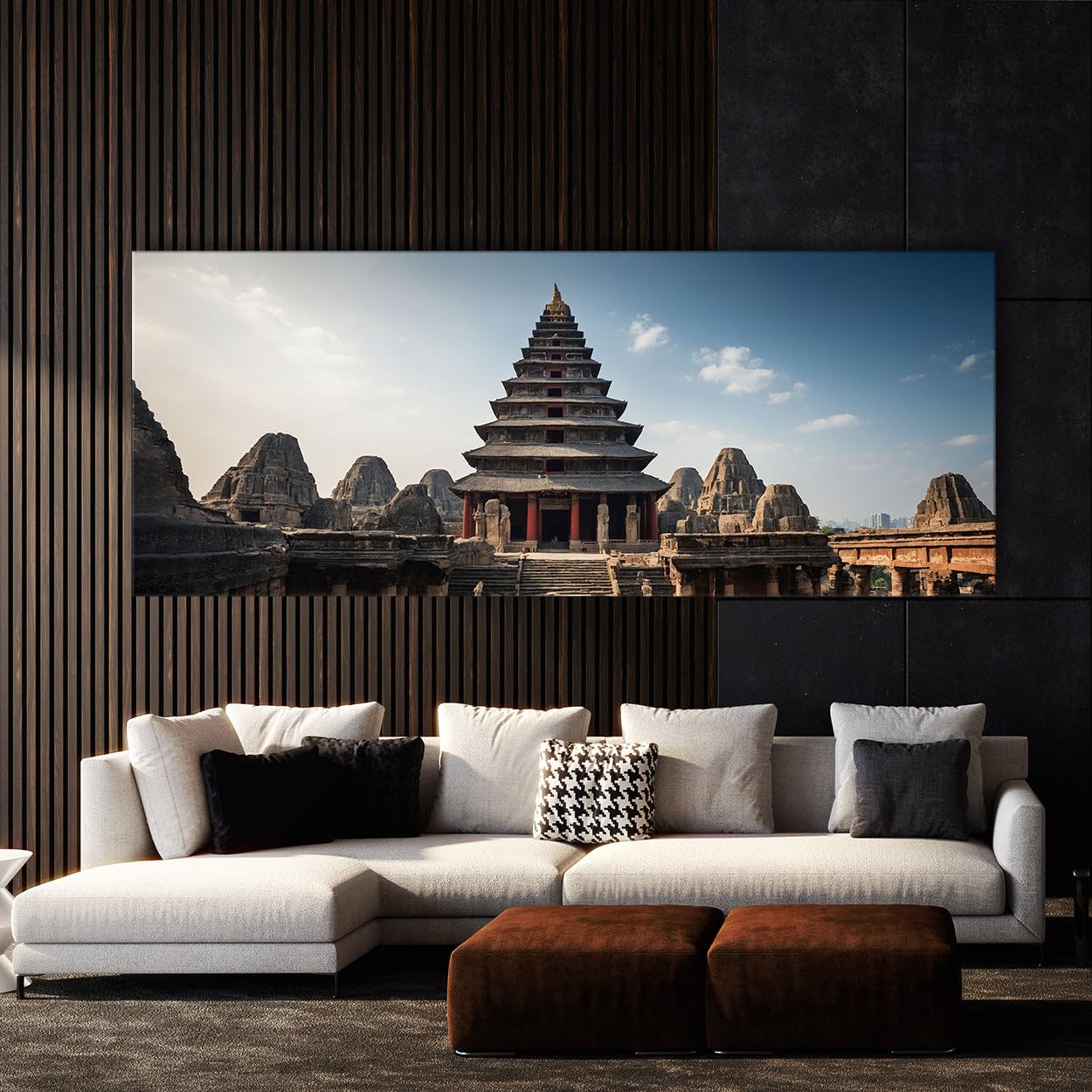 Sense Canvas Toile décorative thaïlandaise intemporelle avec contraste 75 - Décoration de la maison - Grand format - 101,6 x 40,6 cm