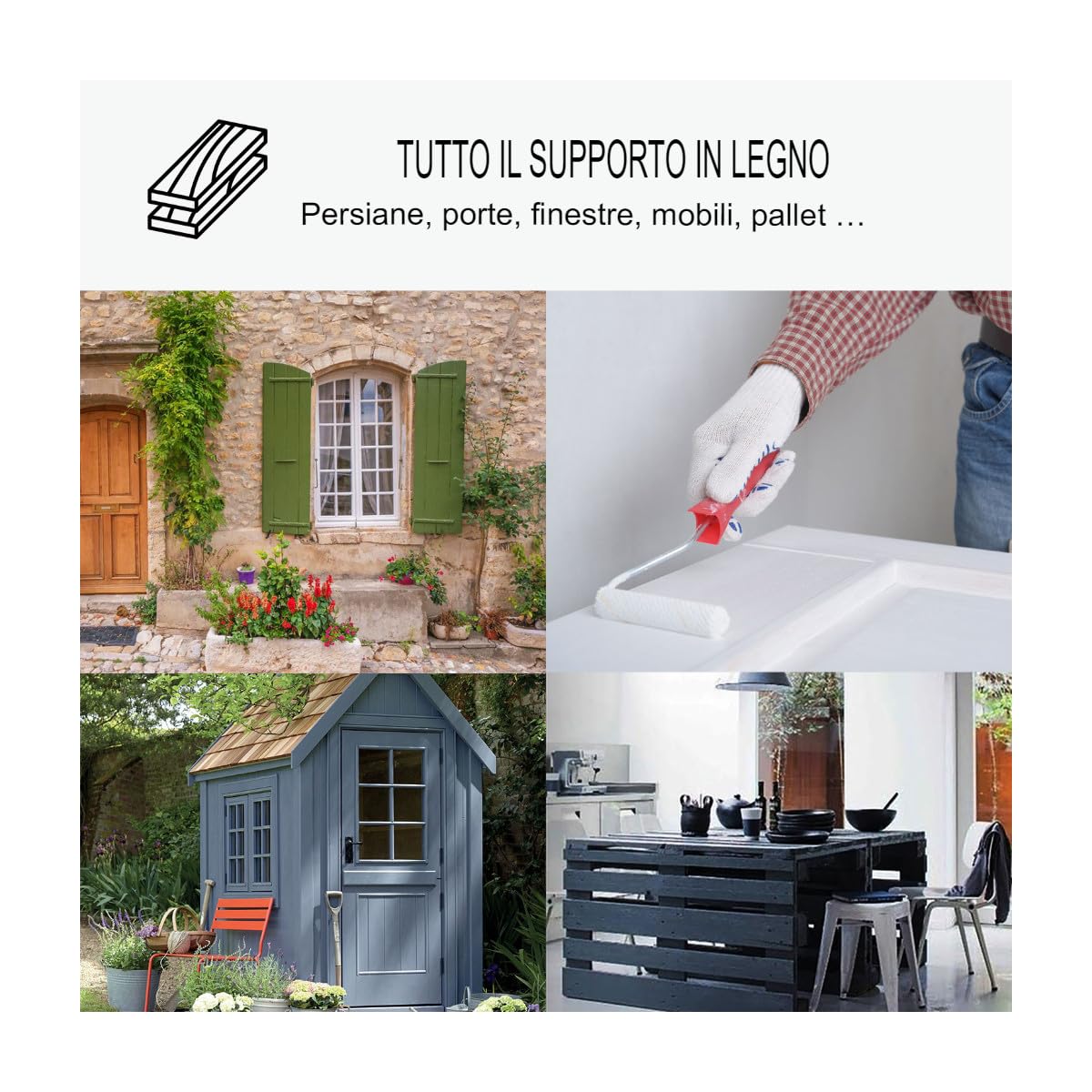 ARCANE INDUSTRIES Vernice per legno esterno e interno, per tutti i tipi di legno - ARCALAC - 201-2,5 L Bianco - RAL 9003