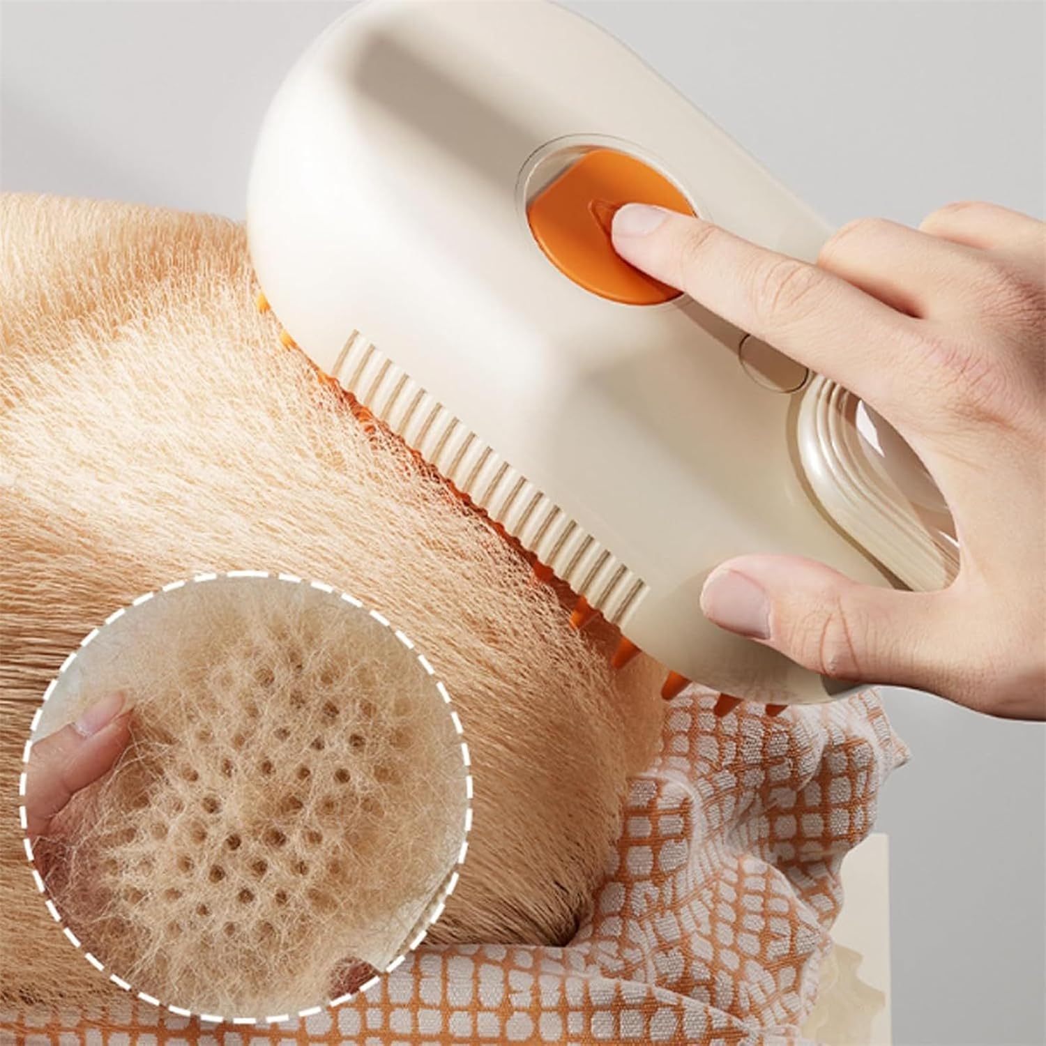 Horse Steam Brush for Horses, Horse Hair Removal and Grooming Tool with 3 in 1 Function for Cleaning Pet Hair 360° Rotating