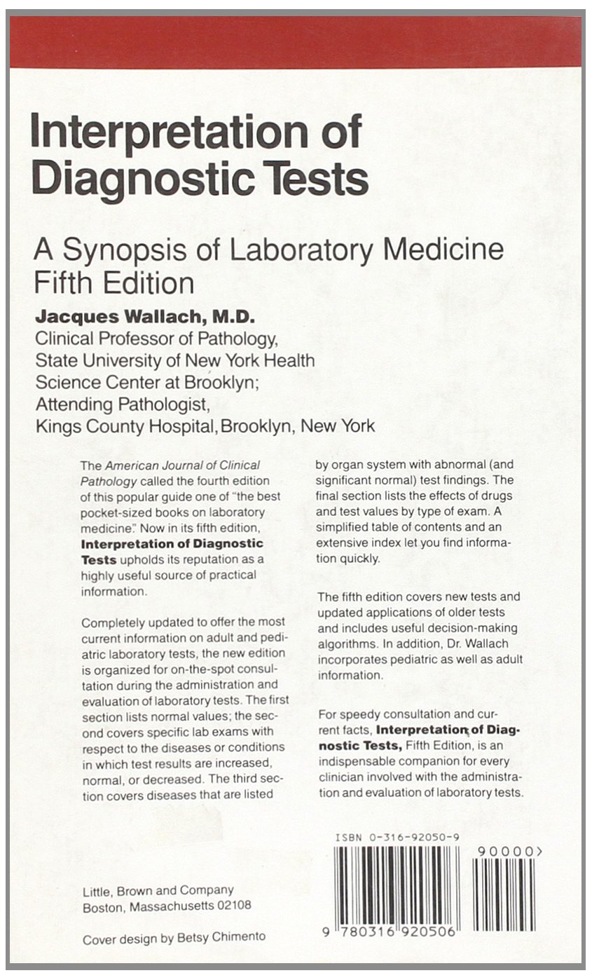 Interpretation of Diagnostic Tests: A Synopsis of Laboratory Medicine