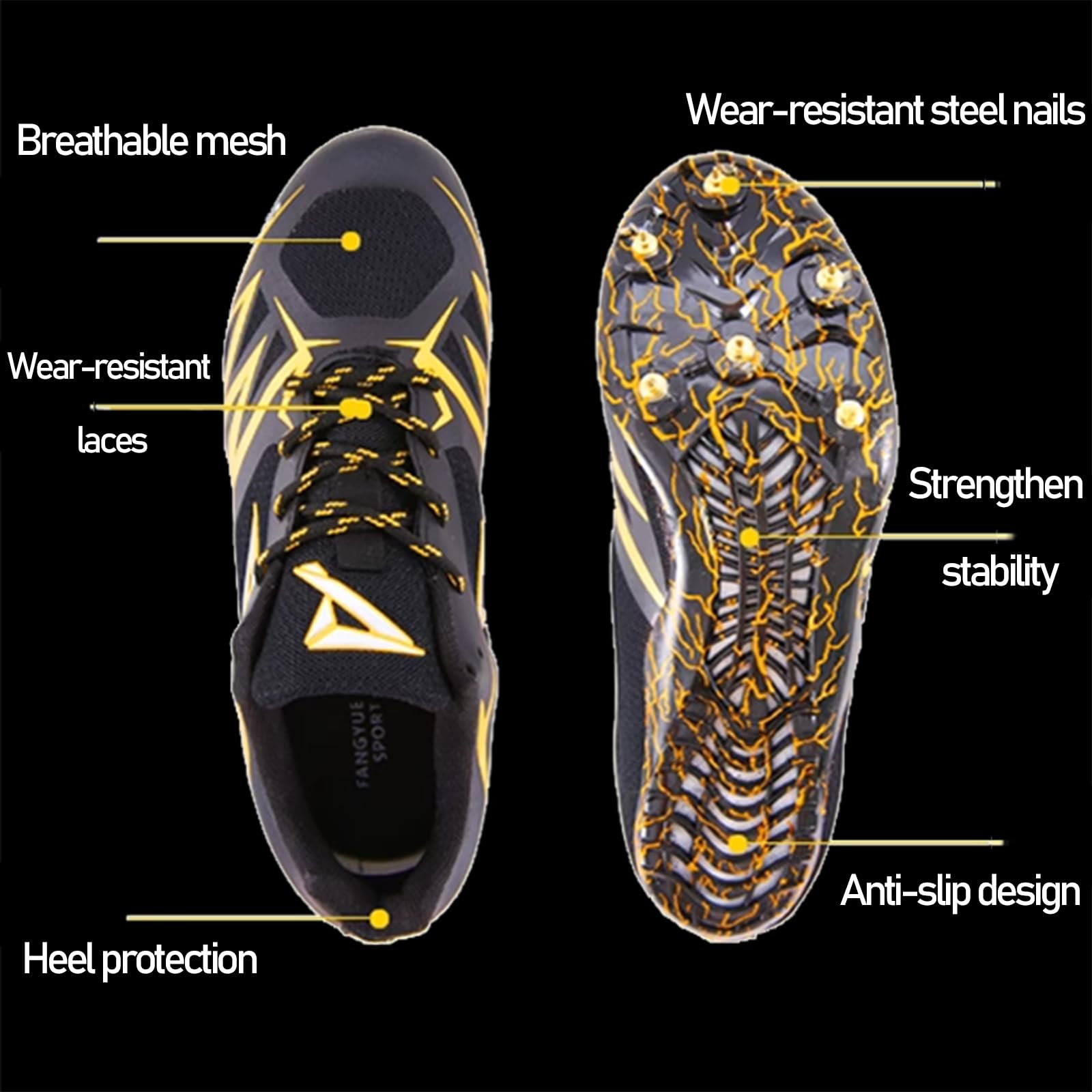 Unisex Chiodate Scarpe,Scarpe da Atletica Leggera Spikes Atletica,Scarpe Chiodate Atletica Leggera,Comodo Traspirante Antiscivolo,Antiscivolo,con Punte,Sneakers Comode per Corsa,Salto in