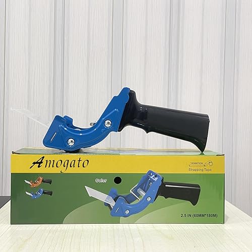 Miniatura 5 de Amogato Dispensador de cinta de embalaje de mano de 2 pulgadas cortador de sellado de cinta de embalaje de mano cortador de sellado de colores de