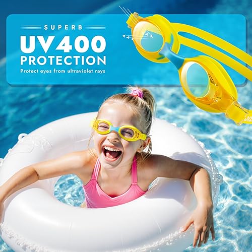 Miniatura 3 de 2 Pack Kids Swim Goggles for Toddlers 6-14(8-12), Anti-Fog UV Protection No Leak Swimming Glasses for Boys Girls