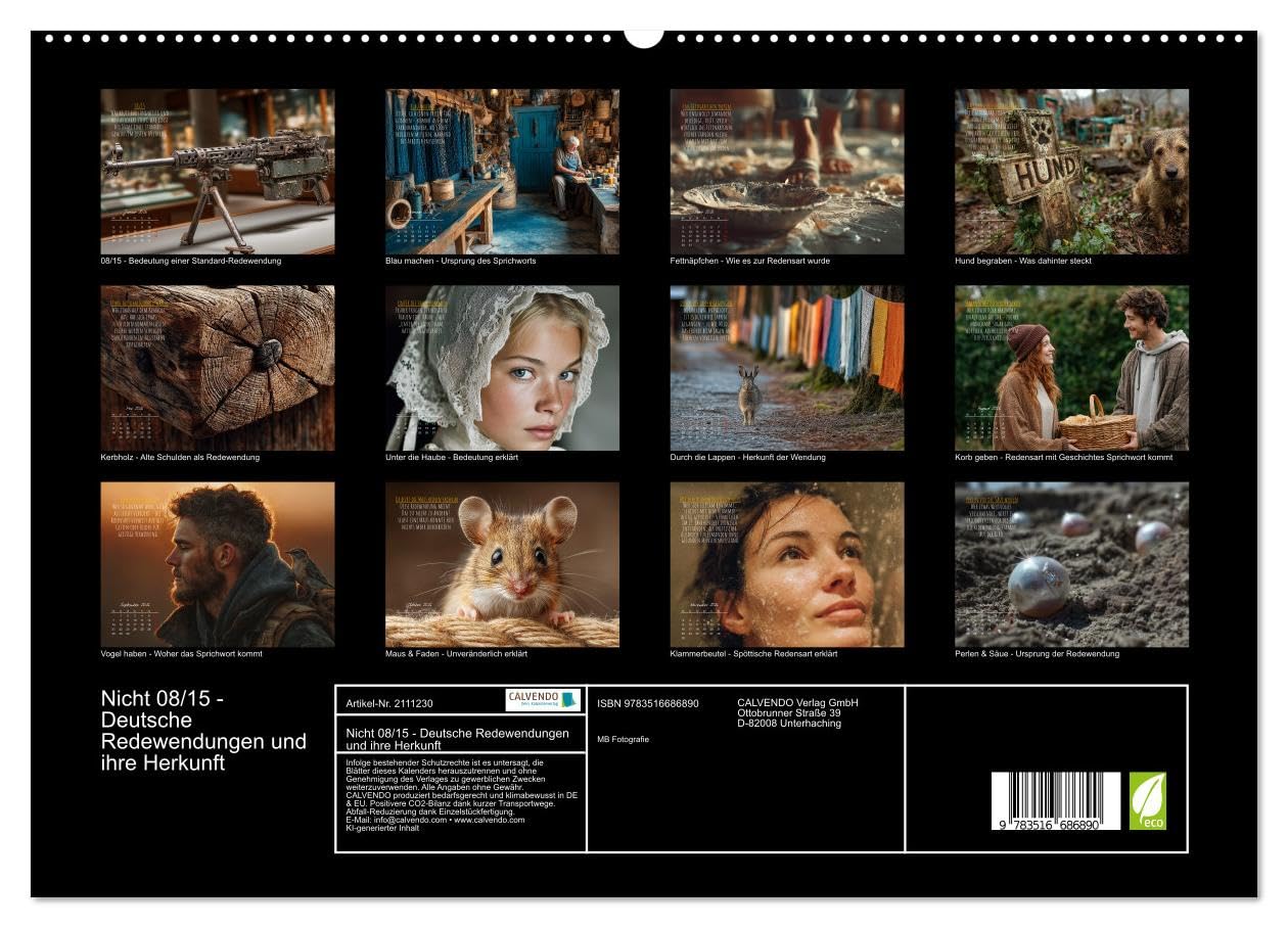 Nicht 08/15 - Deutsche Redewendungen und ihre Herkunft (hochwertiger Premium Wandkalender 2026 DIN A2 quer), Kunstdruck in Hochglanz: Familienkalender ... Sprüchen und Humor. (CALVENDO Wissen)