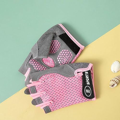Miniatura 2 de Girls Half Finger Bike Gloves Fingerleses Cycling Non Slip Sun Protection Riding Gloves for Youth Kids 3-8T 7-15T