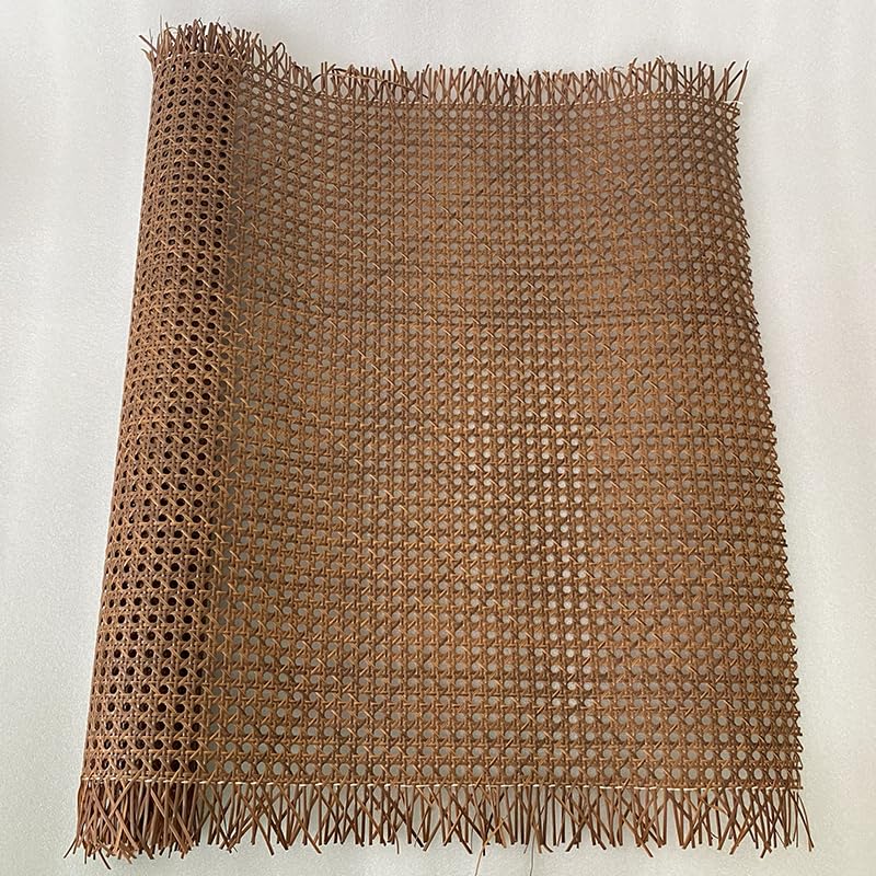 Woven Cane Roll for Furniture,Natural Rattan Webbi Plastic Rattan Cane Webbing Roll Wicker Sheet Outdoor Chair Table Furniture Repair Material(Reddish Brown,45cm x 2meters)