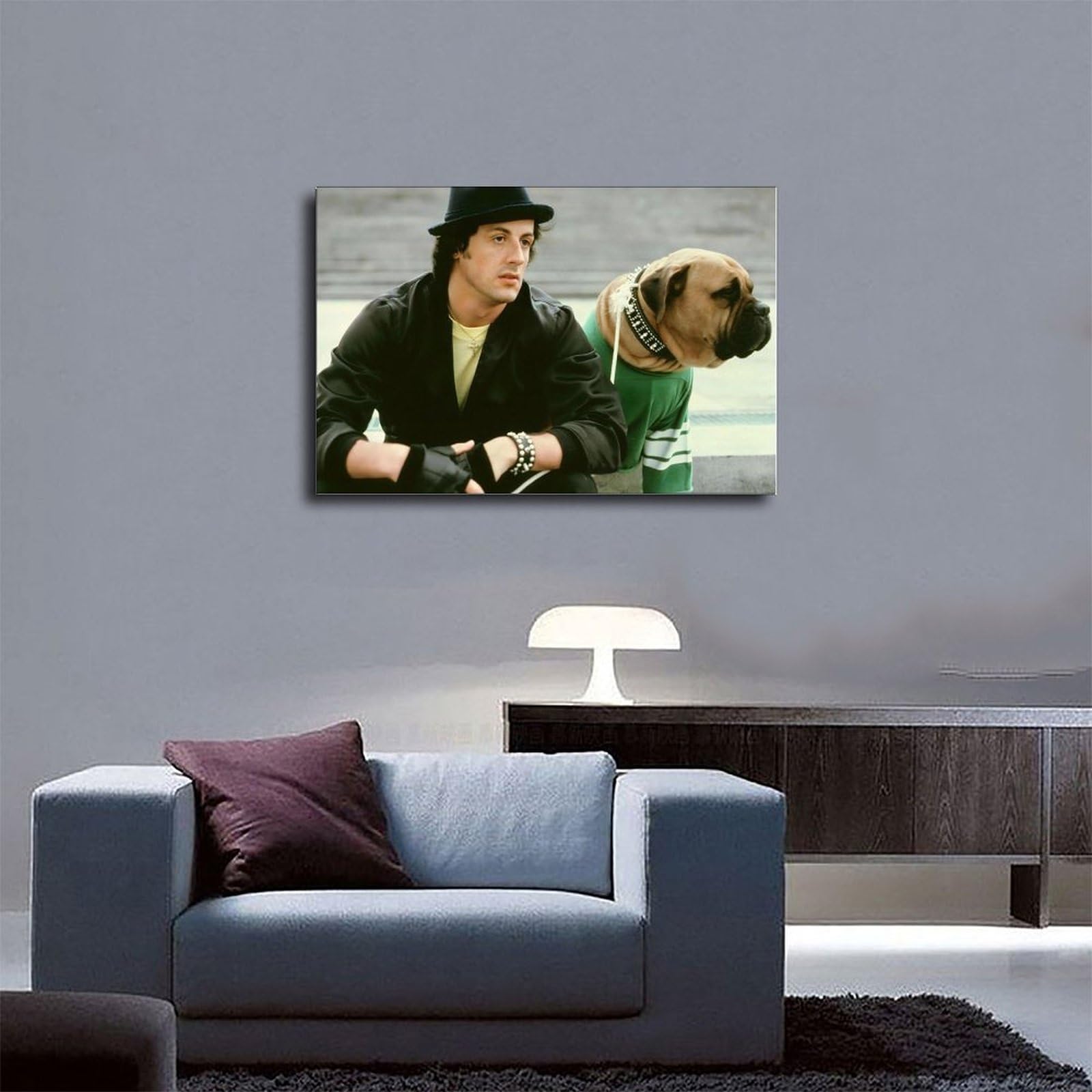 shuimanjinshan Rocky Balboa - Boxing Poster Print Motivational Poster, Black and White Wall Art Canvas, Painting Bedroom Decor 50 x 70 cm No Frame U-304