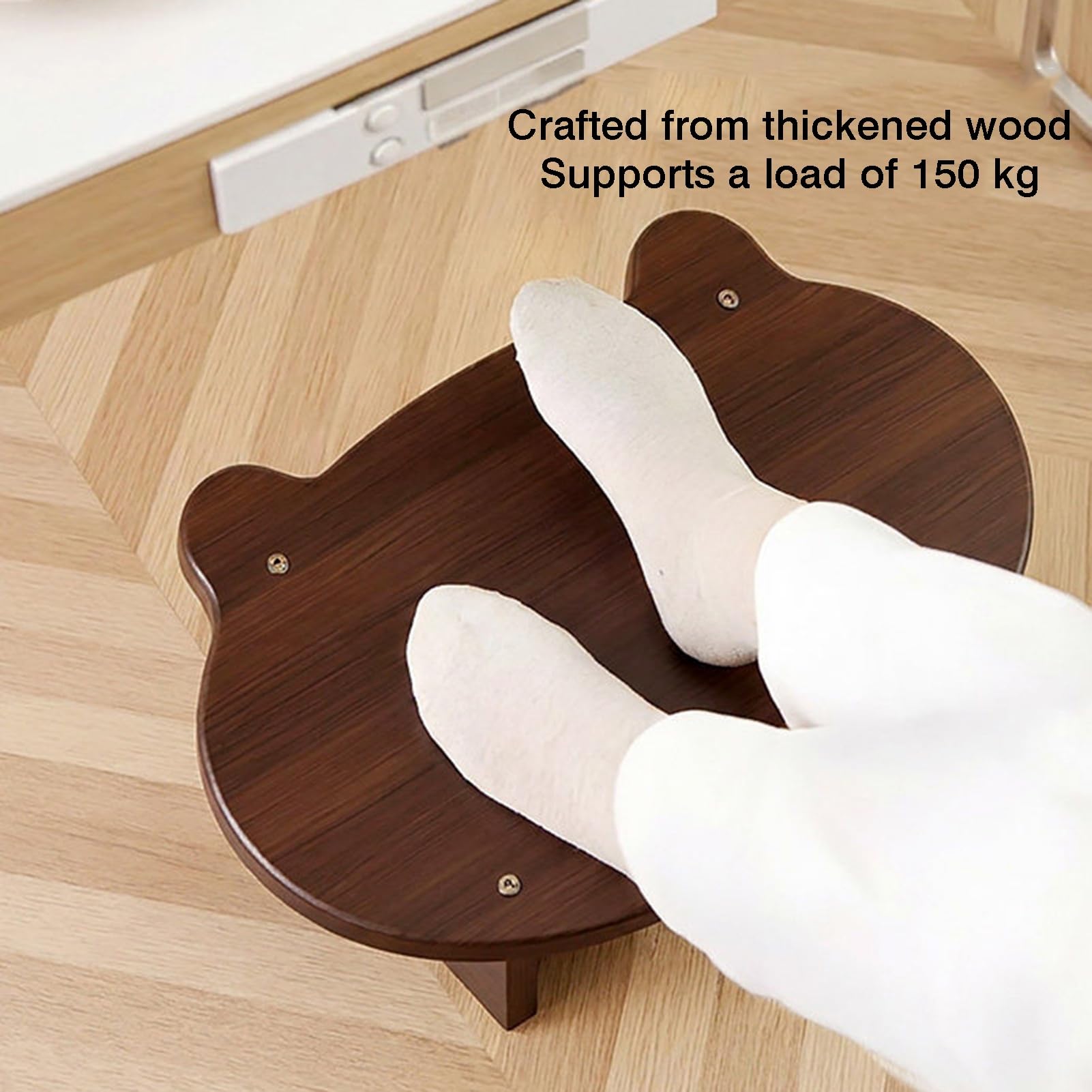 Reposapiés Ergonómico, De Madera Debajo Del Escritorio,Con Un Ángulo Inclinación 20°,Marco Capacidad Carga 150 Kg,para Mejorar La Postura Aliviar Fatiga Las Piernas(Black,50x30x13cm)