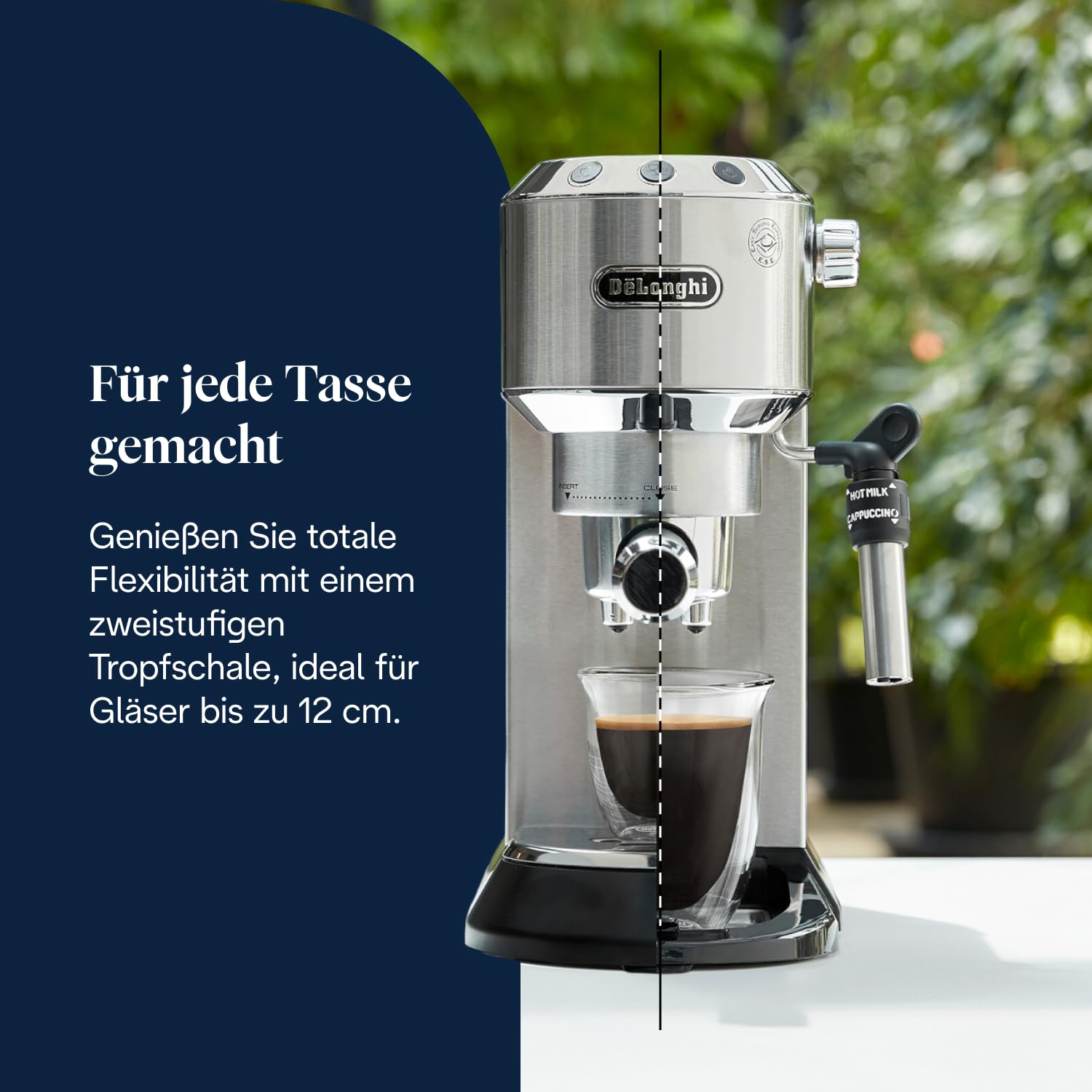 De'Longhi Dedica Style EC685.M Kompakte Siebträgermaschine Espressomaschine 15cm Metall