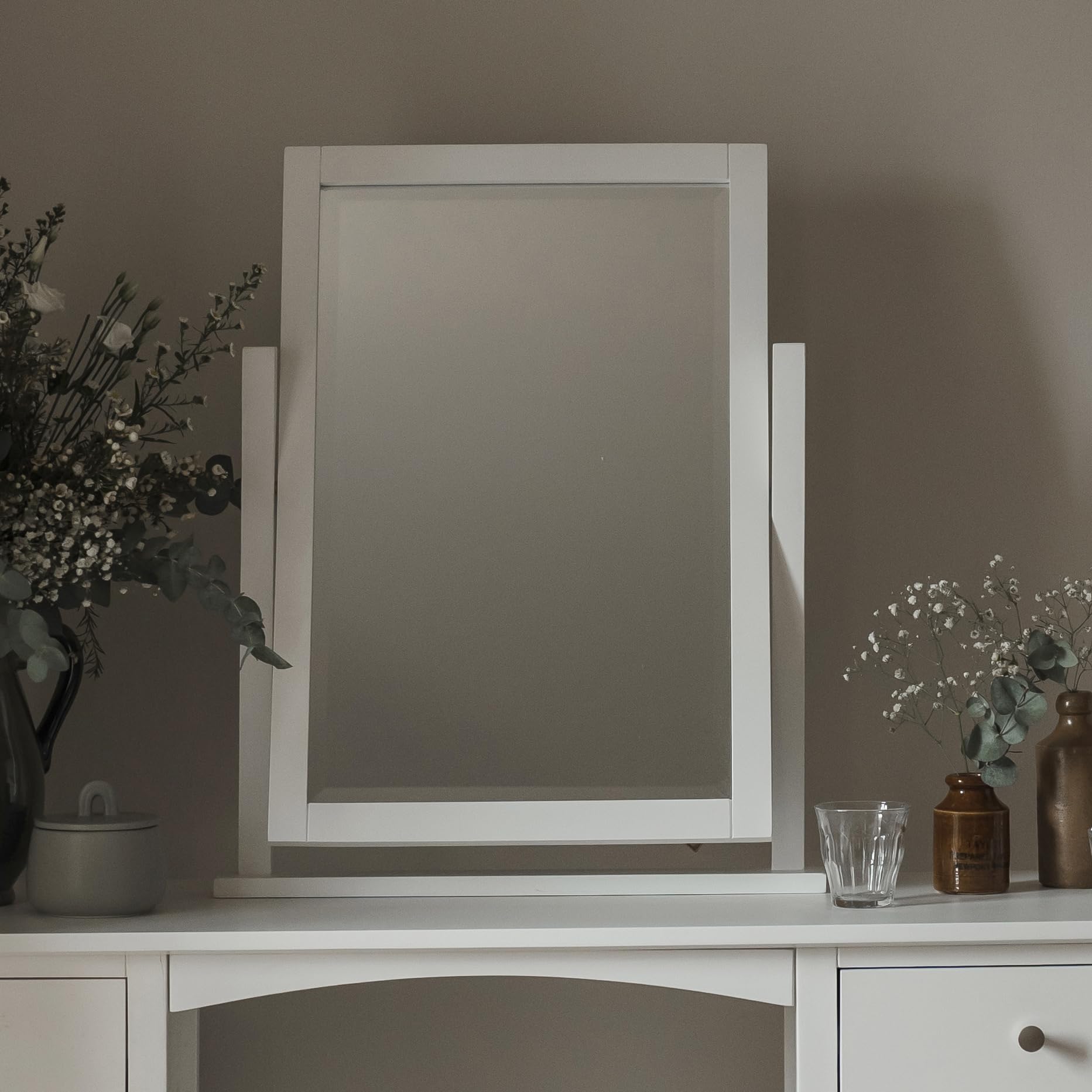 B&Q -  Edward Hopper White Dressing Table Mirror