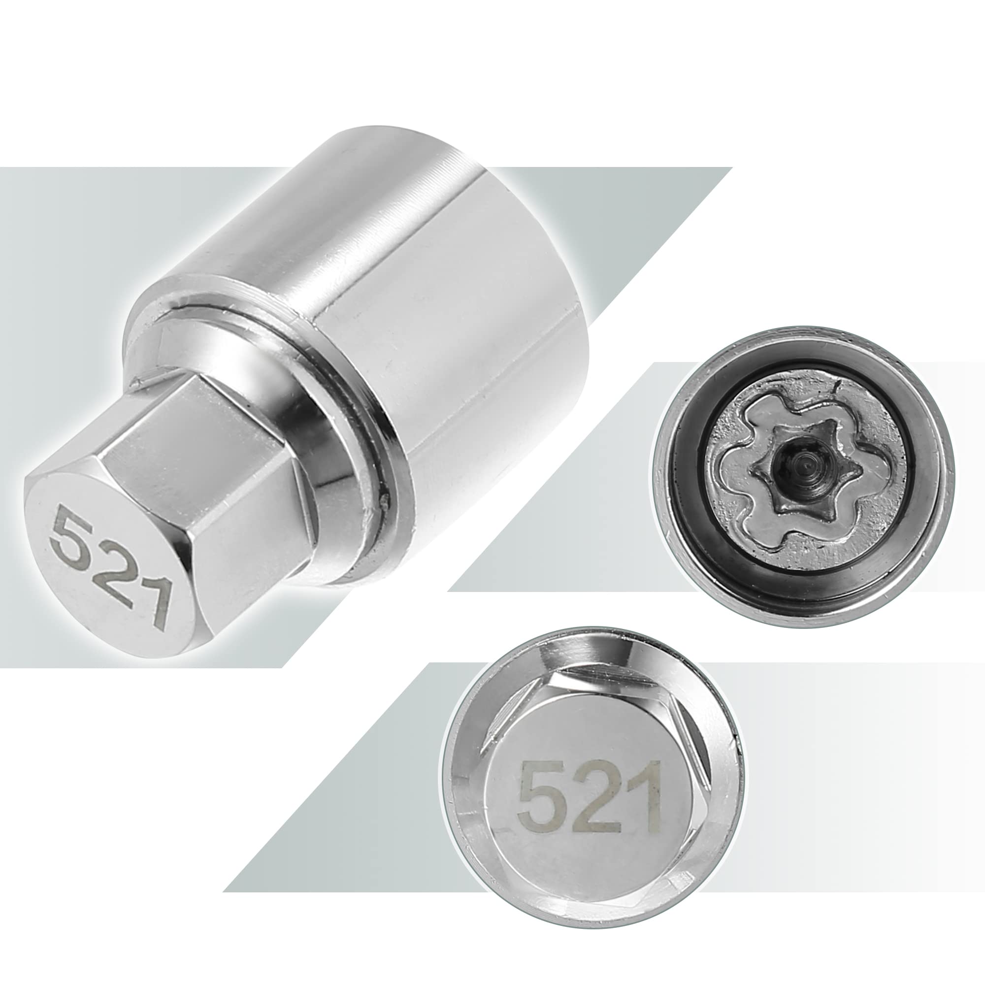 X AUTOHAUX Vis Antivol de Roue, Clé de Démontage pour VW Touareg | Pour VW Scirocco, Magotan, Phaeton, Tiguan, Couleur Argenté, Matière Métal, Dimension 4.1x2.9cm H*P, Diamètre Interne 2.4cm