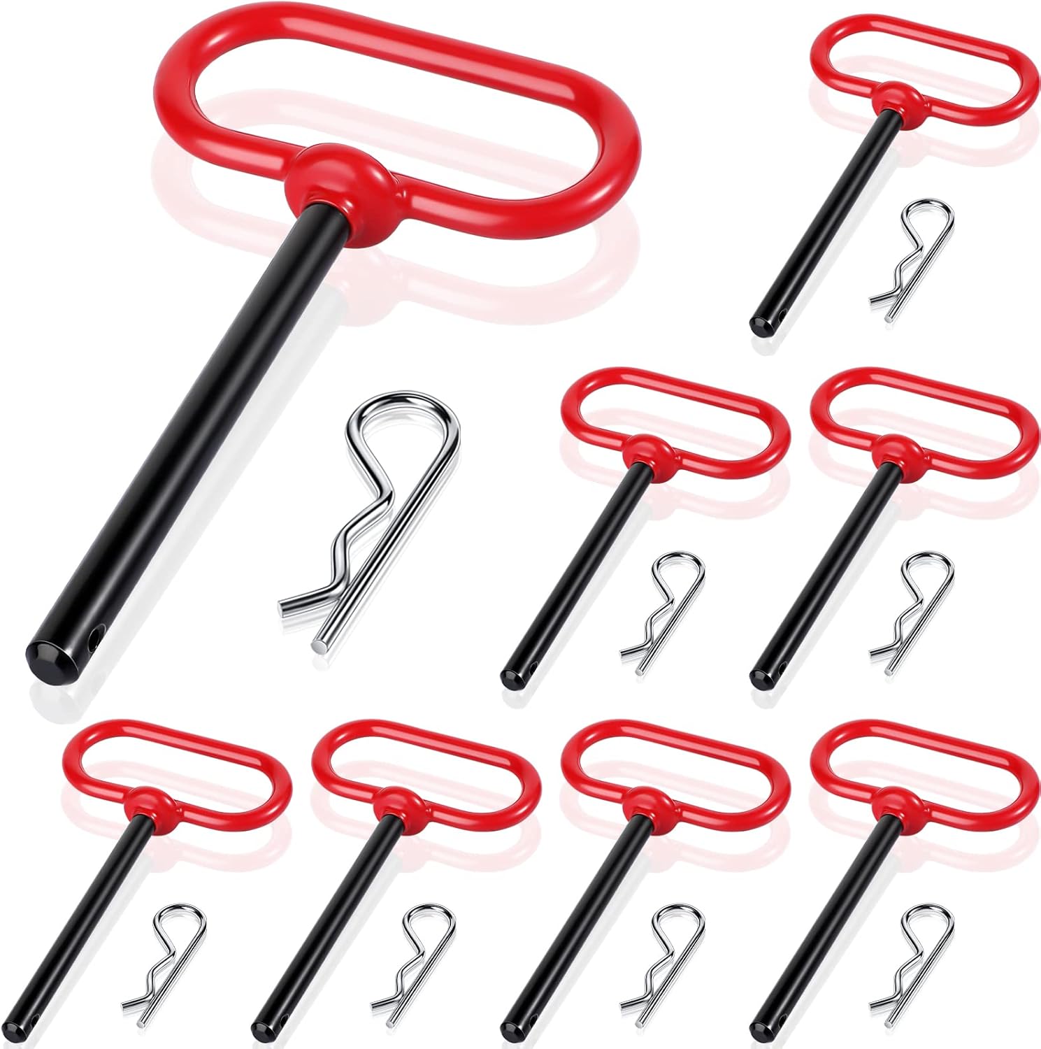 BBTO 8 Pcs Trailer Hitch pin 3/8 x 4 Inch Hitch Pin Locking