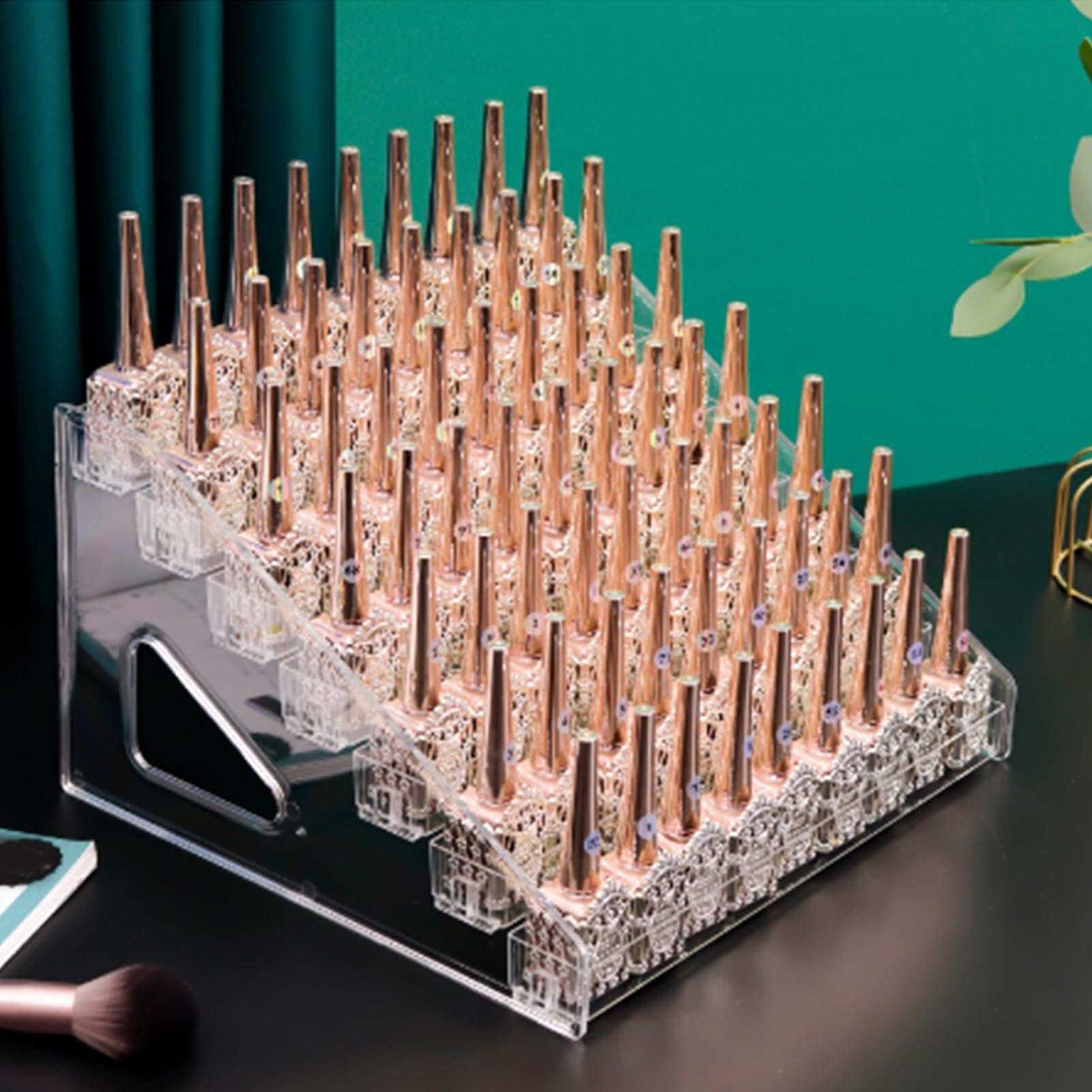 TOWEBOORY 7 Tiers Acrylic Nail Polish Organizer Rack,Paint Rack Gel Nail Polish Shelf Display,Essential Oils Holder Makeup Organizer,Cosmetic Eyeglasses Lash Display ?