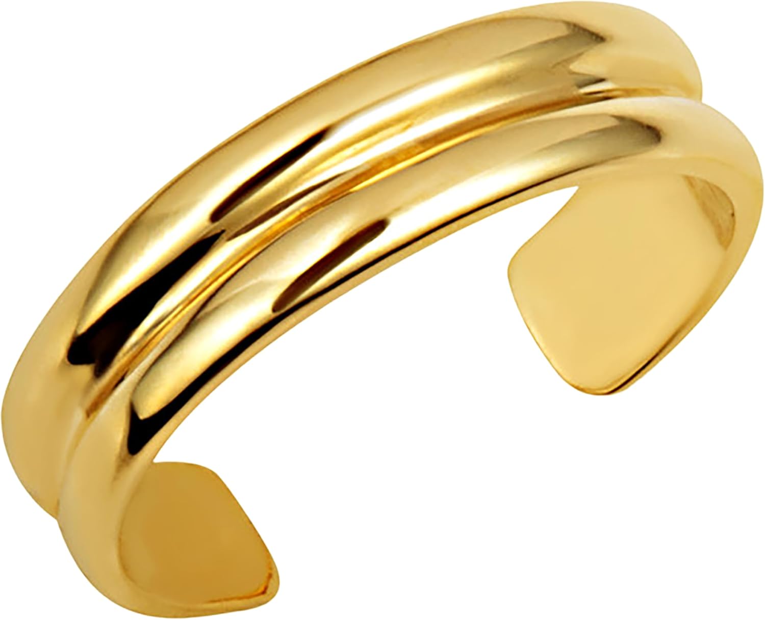 Claddagh Gold Women's Double Band Toe Ring Available in 10K and 14K Yellow, Rose, White Gold and Sterling Silver