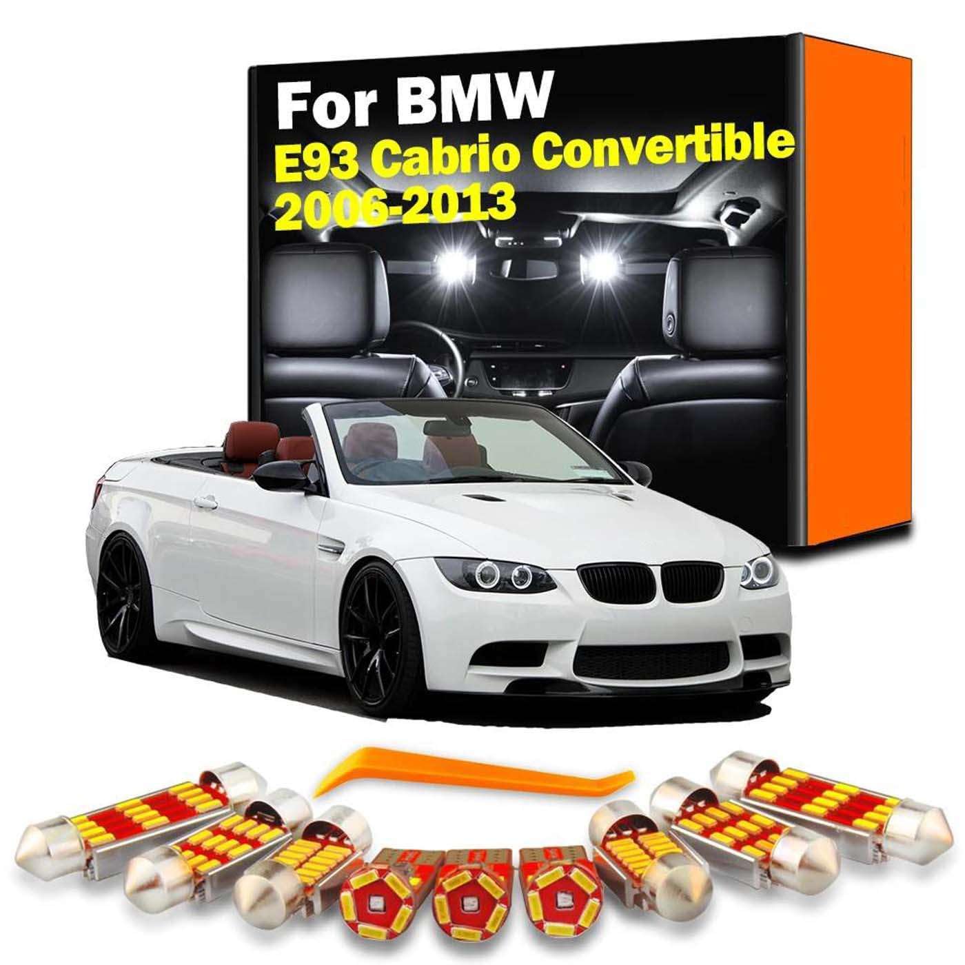 Luces LED de interior BMW Serie 3 E93 Cabrio kit de techo visera y mapa 2006-2013 7