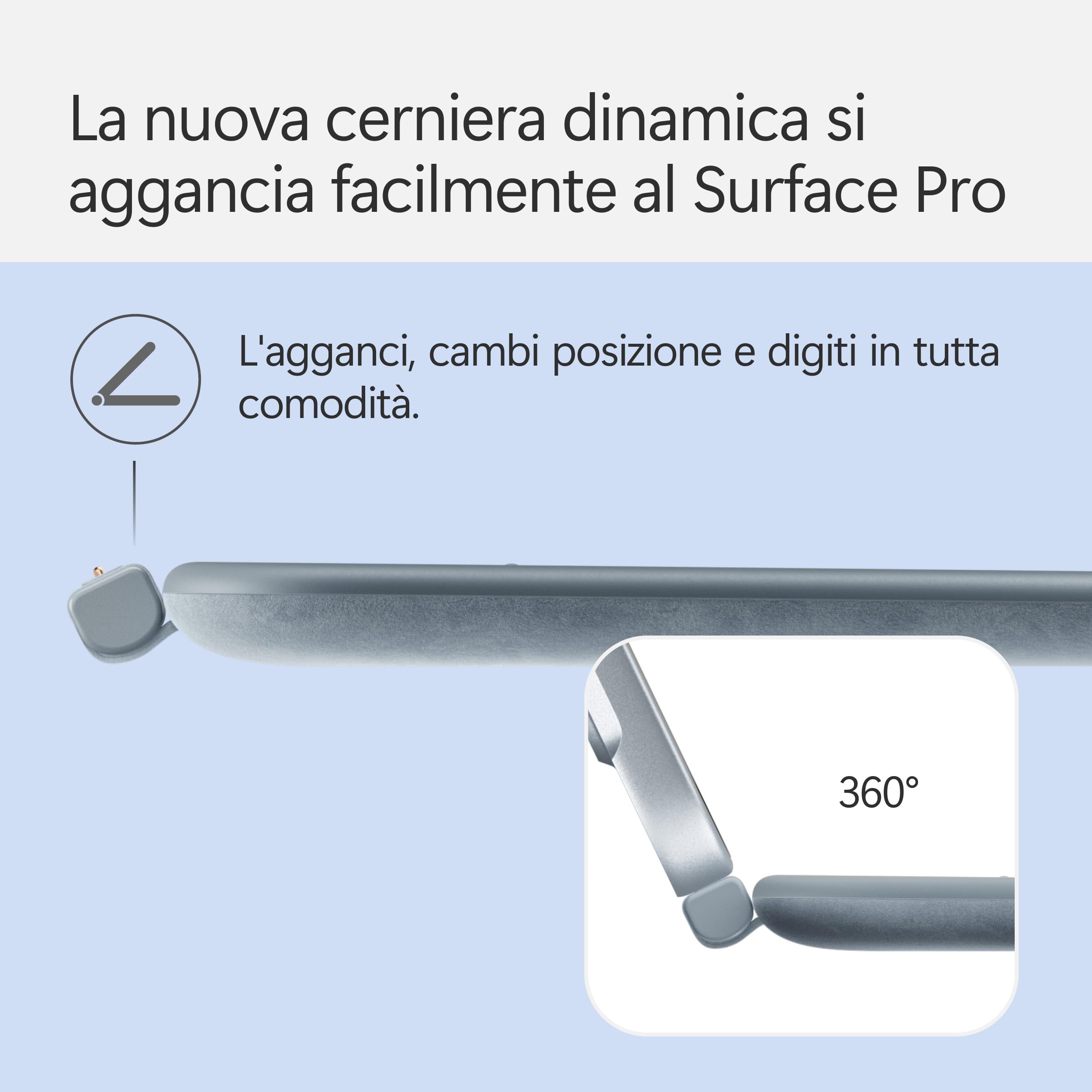 Microsoft Tastiera Surface Pro 12'' con Slim Pen | Compatibile con Surface Pro 12'' | Oceano