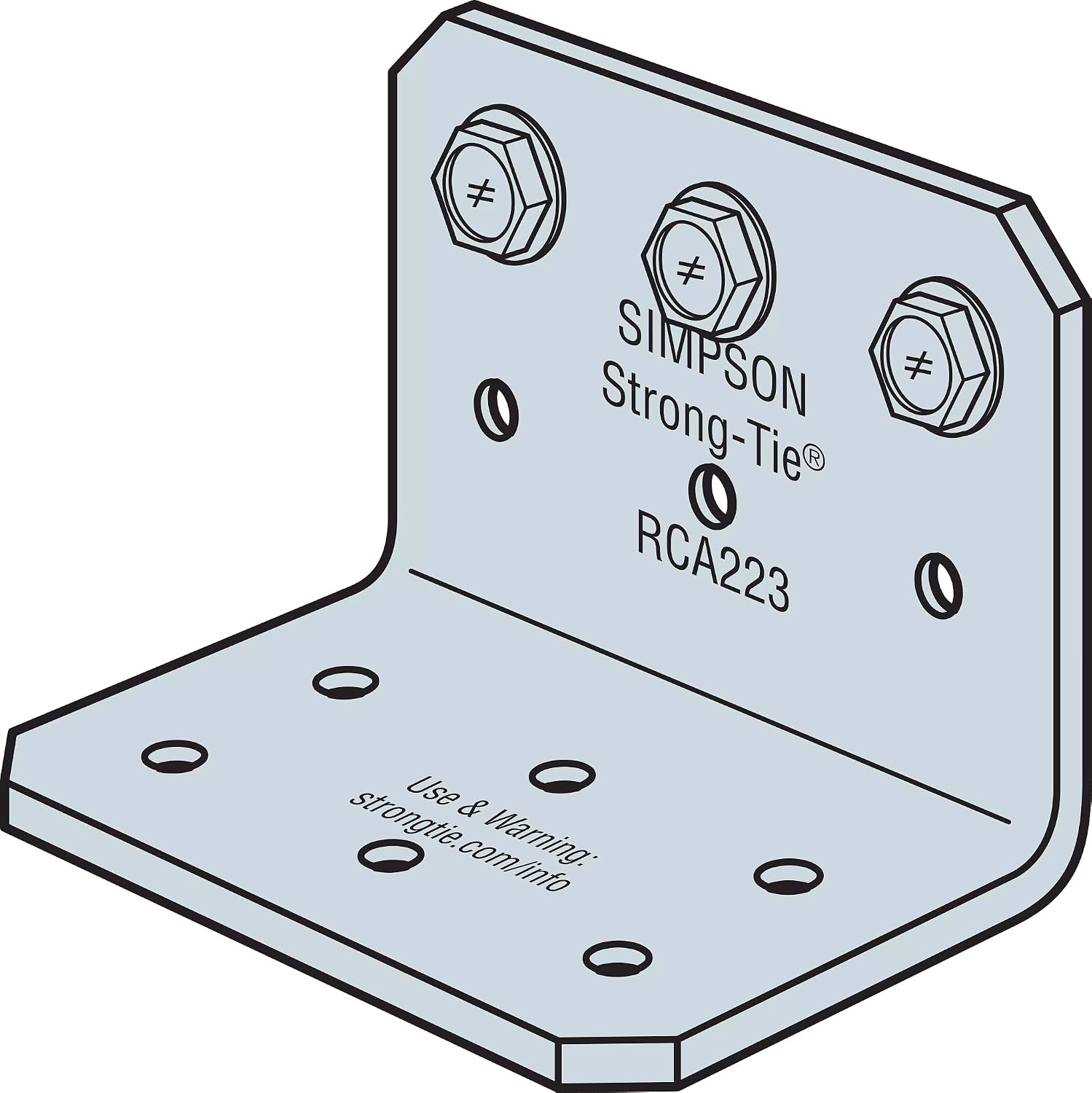 Simpson Strong-Tie RCA333/97-R60 RCA 3 in. x 3 in. x 3 in. 12-Gauge Galvanized Rigid Connector Angle (60-Qty)