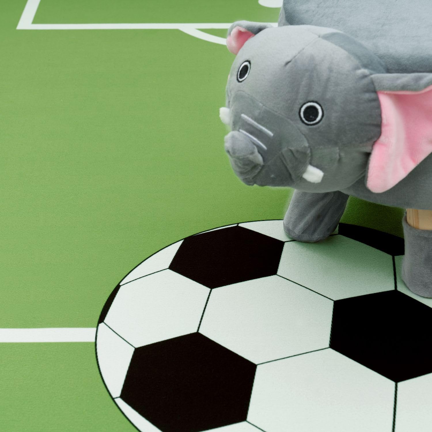 TT Home Tappeto da gioco per la cameretta dei bambini con design del gioco del calcio, in verde, Dimensione:80x150 cm