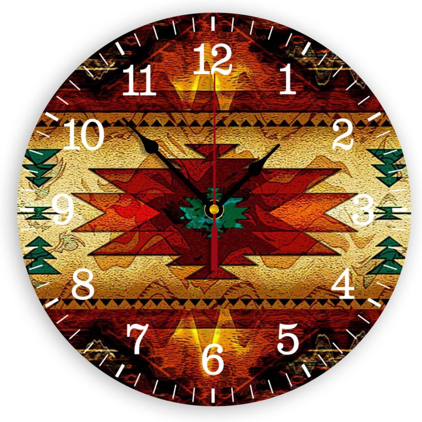 Amazon.com: 10inch Wall Clocks Southwestern Native American Pattern ...