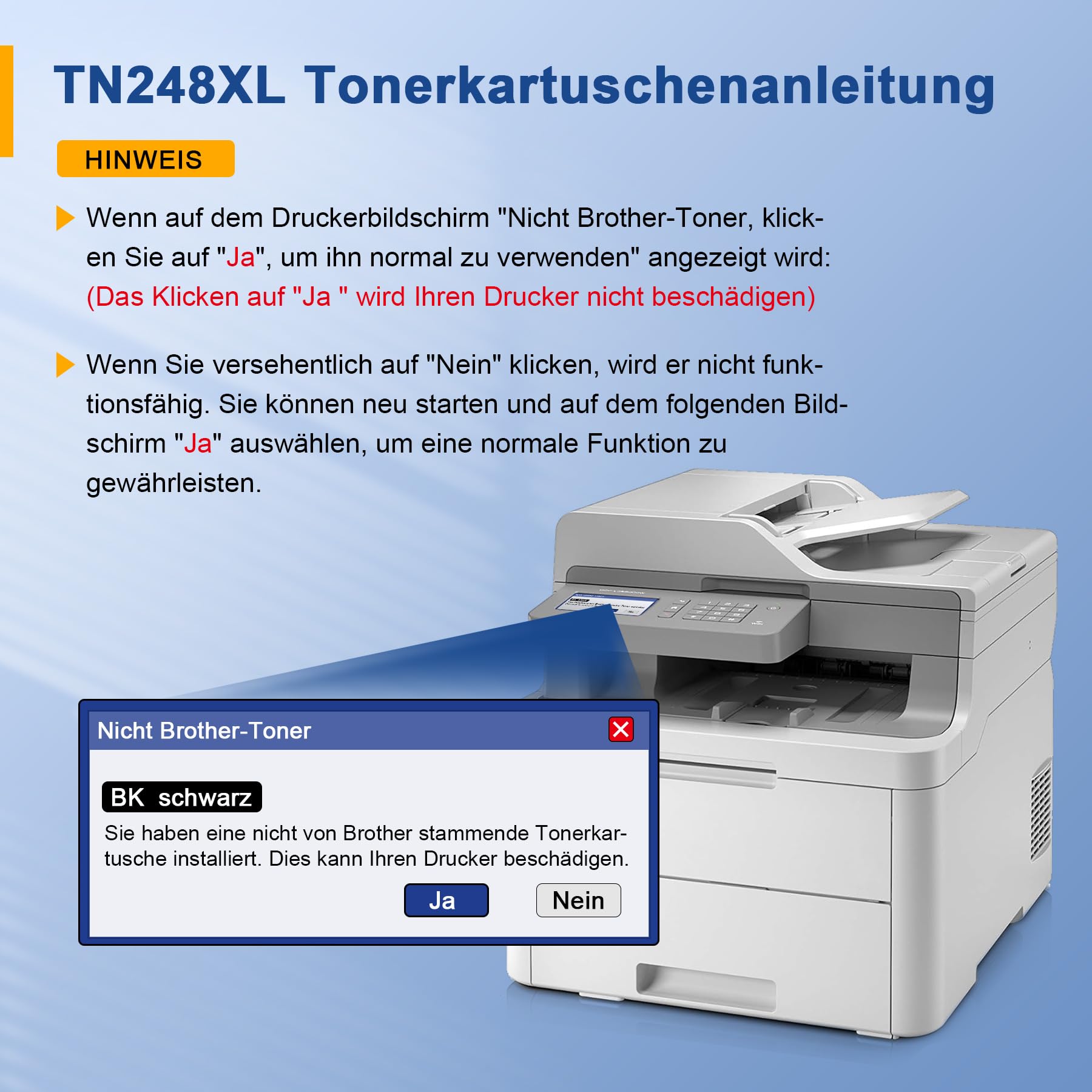 Palmtree TN248XL TN248 Kompatibel für Brother MFC-L3760CDW Toner Brother MFC-L3740CDW Toner Brother MFC-L3740CDWE Brother DCP-L3560CDW TN 248 Brother DCP-L3520CDWE MFC-L8390CDW HL-L3240CDW HL-L3220CWE