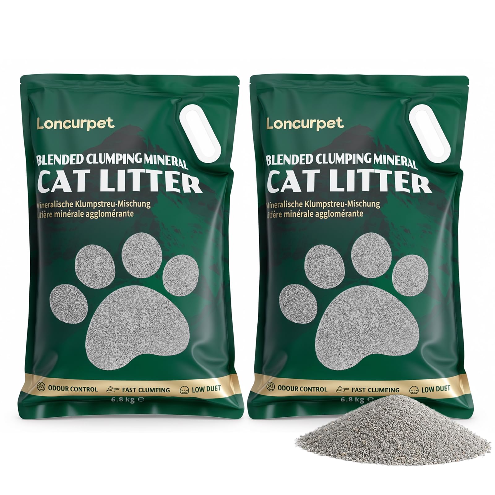 Loncurpet Fast Clumping Cat Litter Unscented 13.6kg