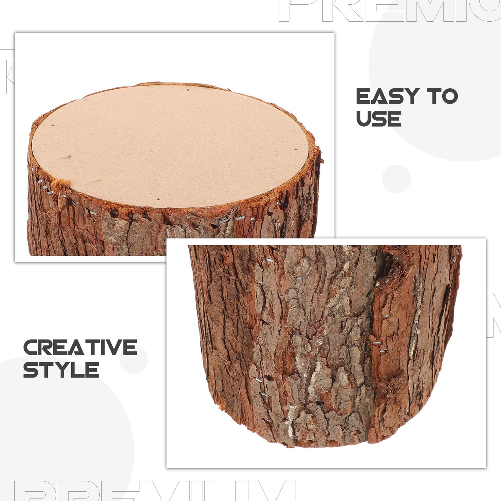 Abaodam Supporto per Ceppo d'Albero in Legno Naturale, Porta Tealight Rustico per Centrotavola Natalizi e Decorazioni per Feste Invernali