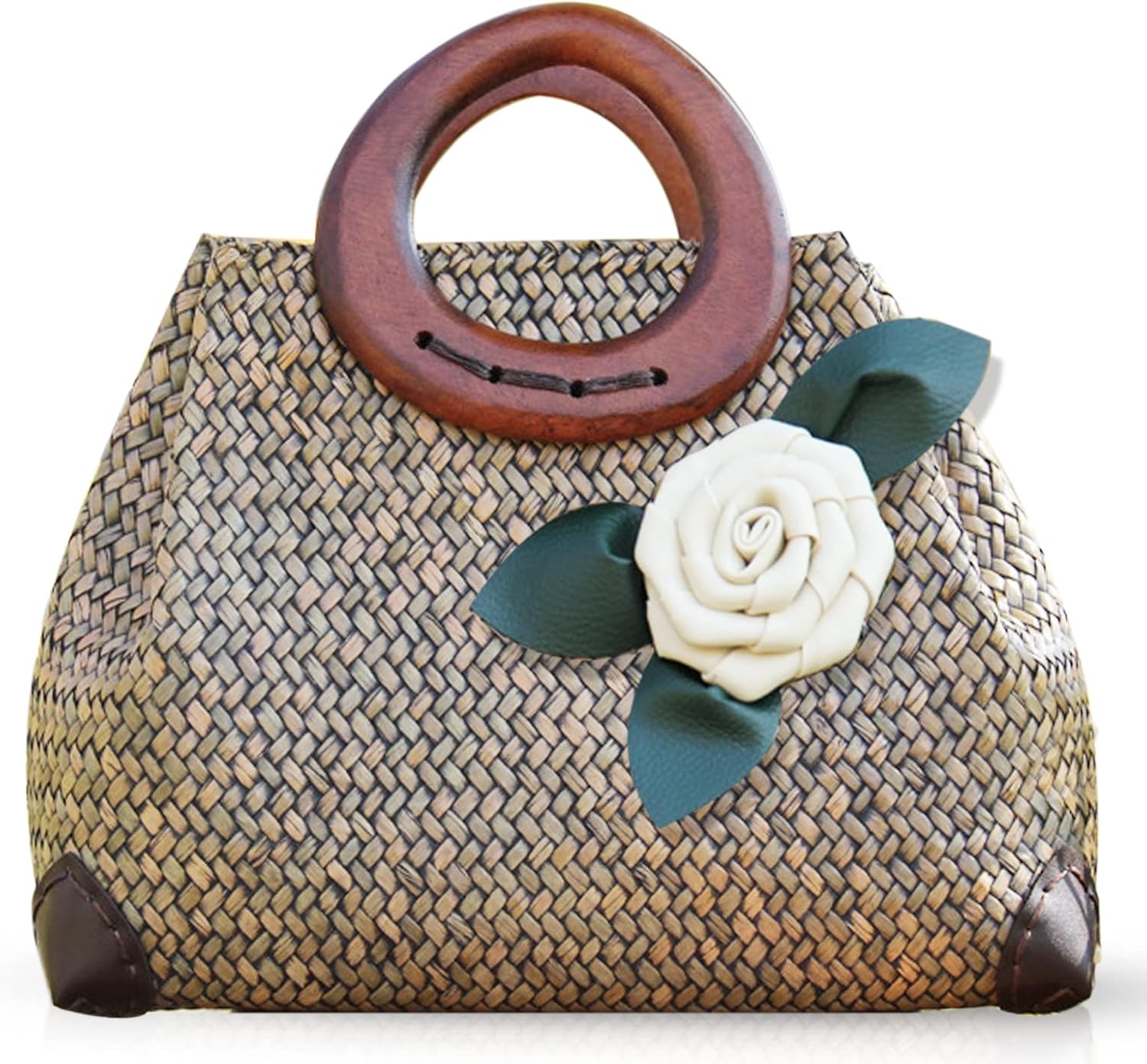 Beach Bag, Boho Handmade Rattan Handbag, Round Jamaica Ubuy