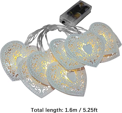 Miniatura 3 de Guirnalda de luces LED de alambre plateado de 5.25 pies, decoración de habitación de Navidad, luz de corazón, cadena de luz LED para dormitorio,