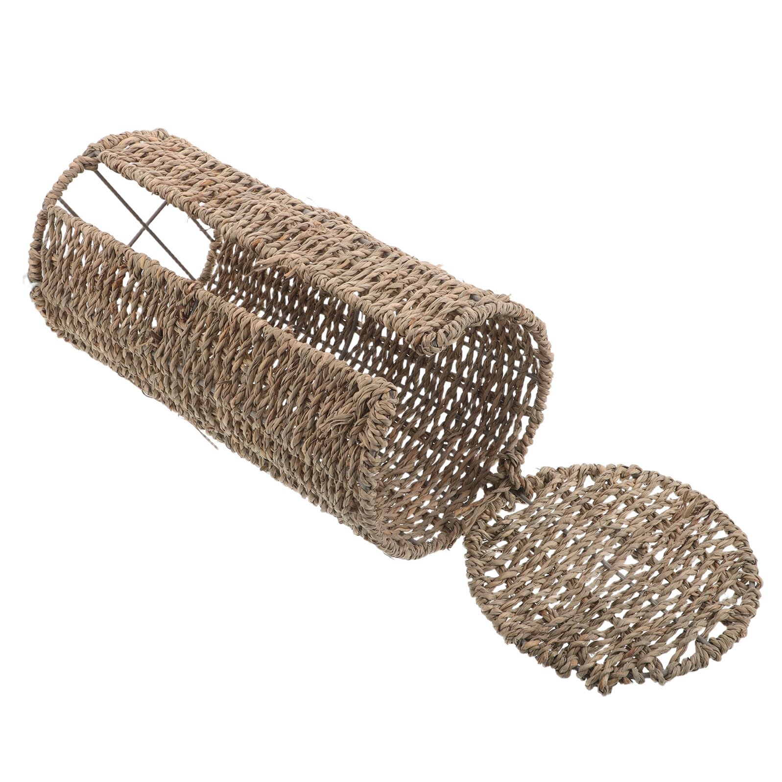 Cesta para Portarrollos de Papel Higiénico de Ratán con Tapa | Hierro y Ratán, Forma de Cesta, Ligera y Compacta, Estilo Boho, Minimalista y Elegante para Baño